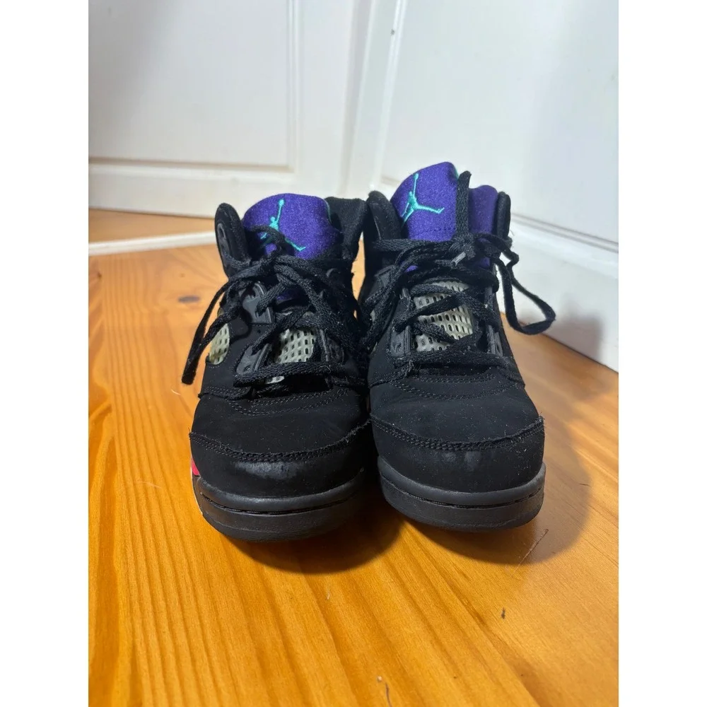 Kids Air Jordan 5 Retro Fire Red Metallic Grape Black‎ Shoes Sz 3Y
